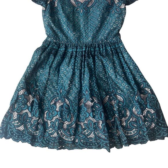 Eliza J Green Black Lace Dress Size 6 - Picture 6 of 16